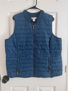 Christopher & Banks Blue Quilted Puffer Vest